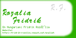 rozalia fridrik business card